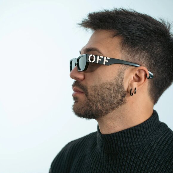 Off-White FILLMORE Men Sunglasses Black Green Square OERI124 FILLMORE 1055 - Picture 12 of 13
